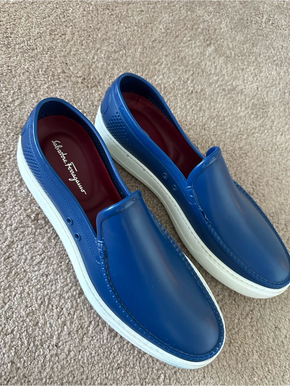 Salvatore Ferragamo Fury Men Rubber Slip On Boat Shoes